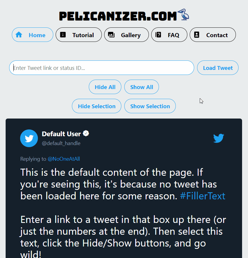 This gif shows the link being pasted and loaded.